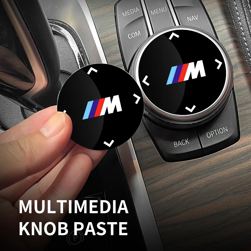 Car Multimedia Paste Original Knob Cover Button Sticker Accessories For BMW X1 X2 X3 X4 X5 X6 X7 G20 G30 6GT E46 E90 E60 F10