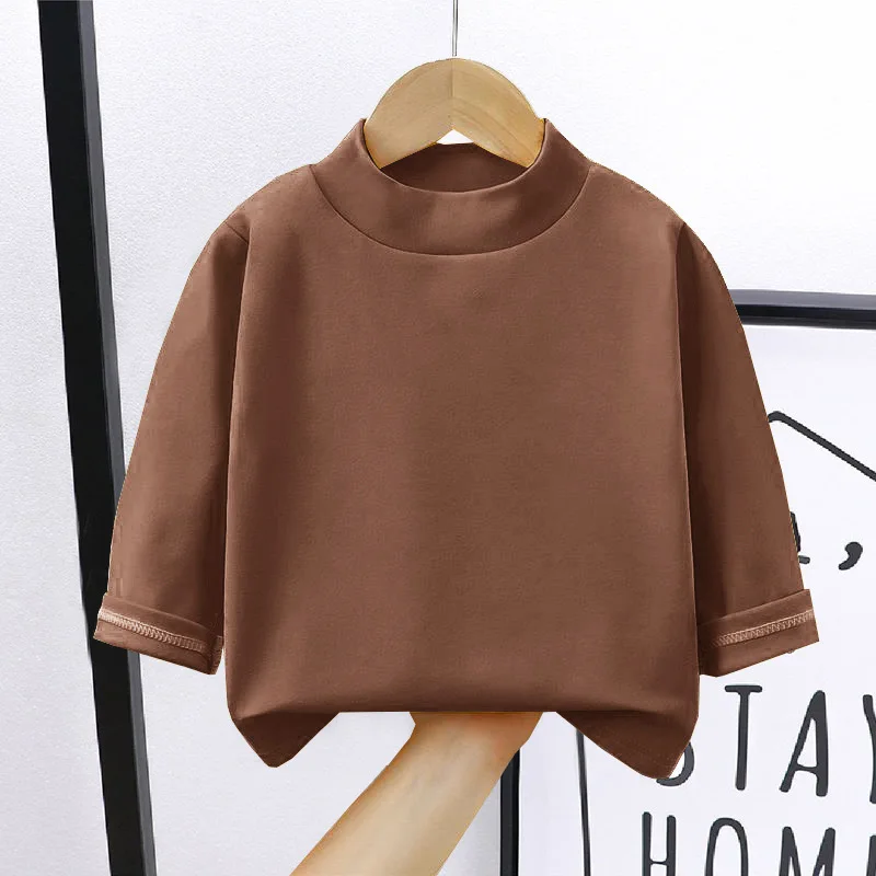 الأطفال طويلة الأكمام تي شيرت الخريف الربيع بلون الفتيان الفتيات بلايز المراهقين قمصان عادية الاطفال المحملة ملابس الطفل 1-10Y #6