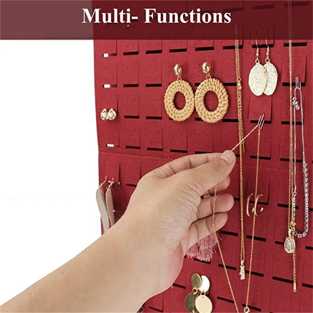 2023 Earrings Hanging Organizer Wall Earring Holder Soft Felt Hanger For Jewelry Necklace Earring Ring Stud Display Holder Stand