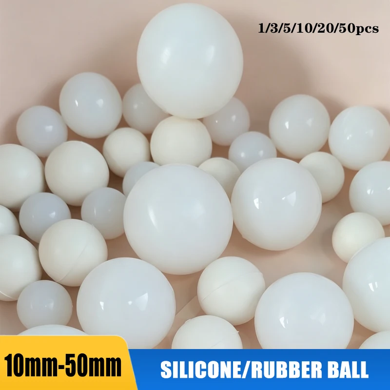 1~50pcs 10 15 18 20 22 25 28 30~50mm Solid Rubber Ball/Silicone Ball Bouncy Ball For Cleaning Sieve Screen Industrial DIY Parts