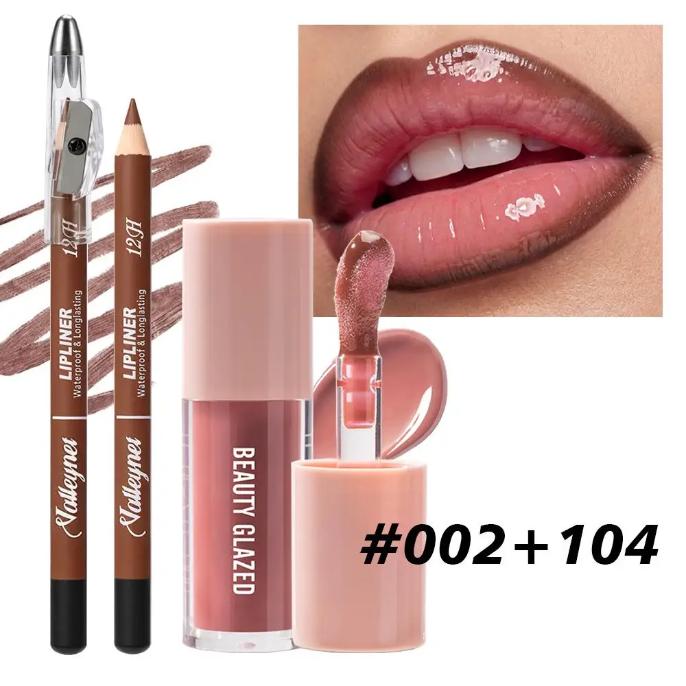 2-teiliges Lip Sculpting Set – Deep Shade Liner mit Spitzer + Cremiger Flüssiglippenstift – Volumenverstärkendes Duo für voller aussehende Lippen