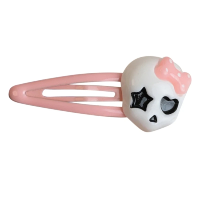 Sweet Hair Clip Lovely Cartoon Skull Hairpin Pink Color Hair Clip for Spring Summer Hairpins for Teenagers Dropsale