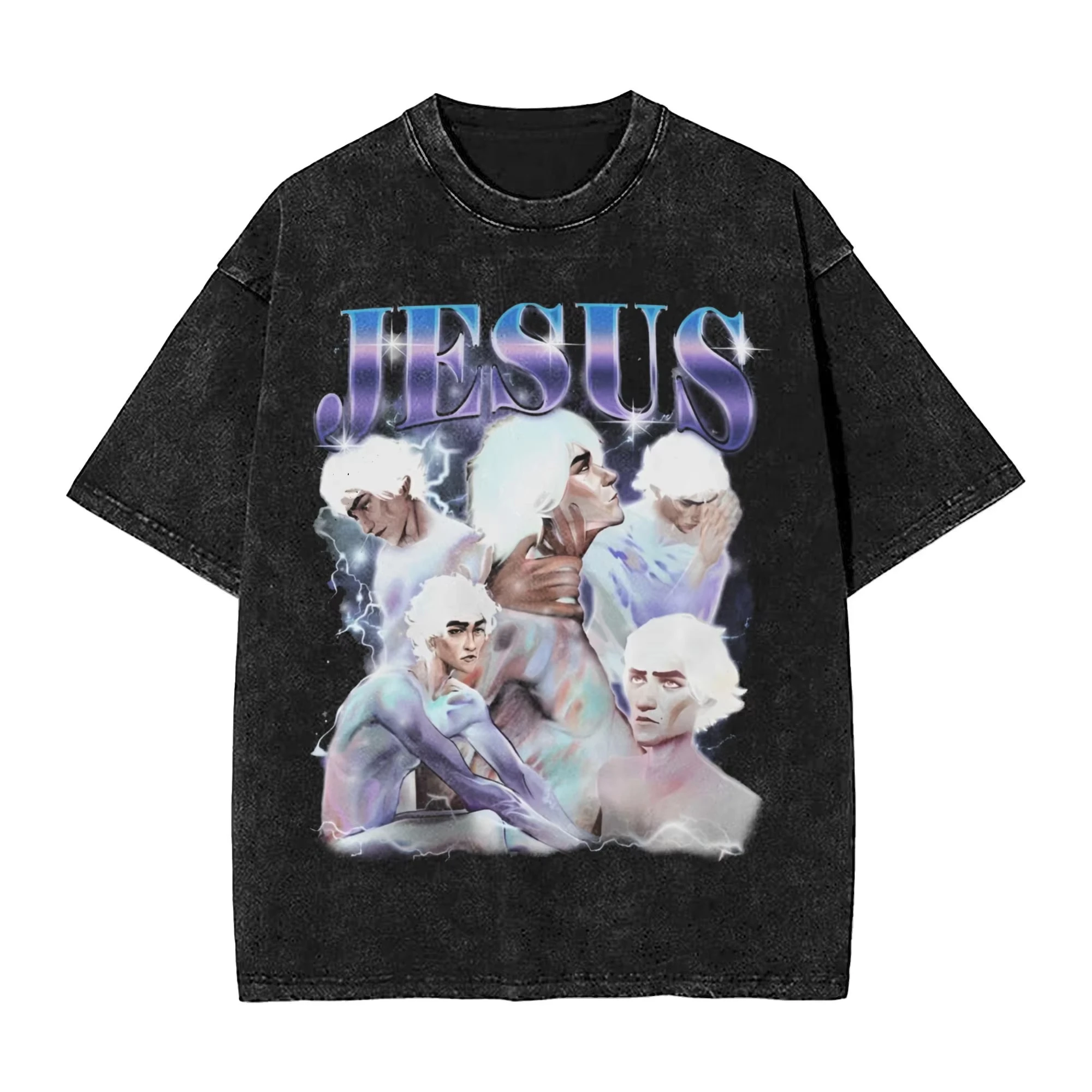 

Anime Arcane Viktor Glorious Ovulation Graphic T Shirt Men Vintage Washed Cotton T-shirts Casual T-shirt Harajuku Tops