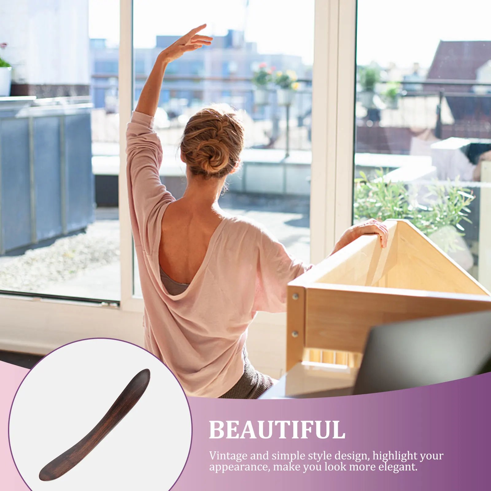 

Double Pointed Wooden Hairpin Vintage Style Decorative Sticks Durable Light Hair Accessories Women Hair Chopsticks