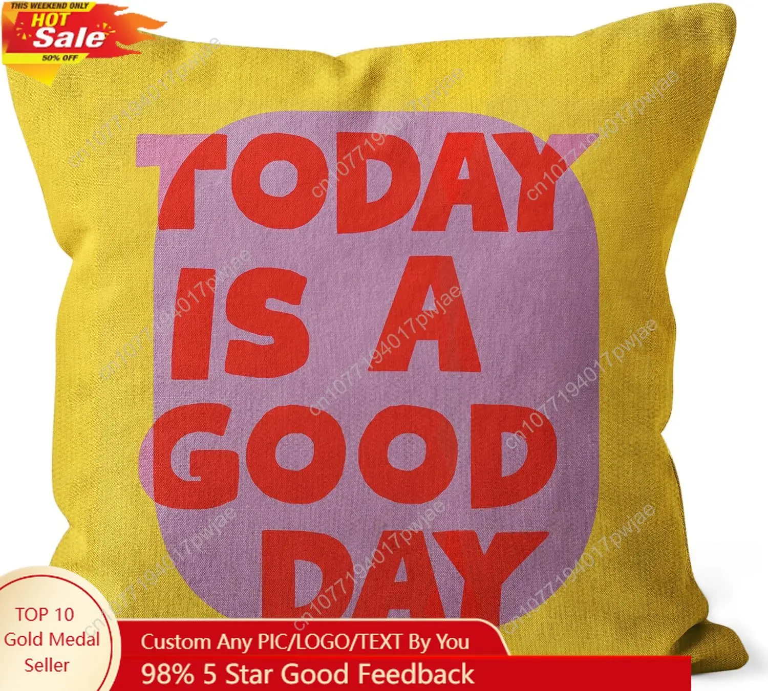 

SiuSue Eclectic Decor - Trendy Funky Today is a Good Day Pillow Covers 18x18, Eclectic Maximalist Throw Pillows Covers for Couch