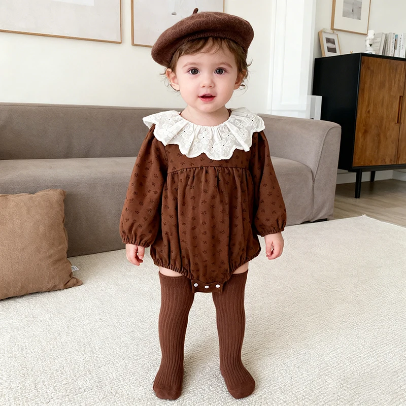 2026 ربيع جديد 0-24 متر بأكمام طويلة الرضع طفلة بذلة القطن طباعة ارتداءها الوليد طفلة التلبيب الأطفال بذلة #2