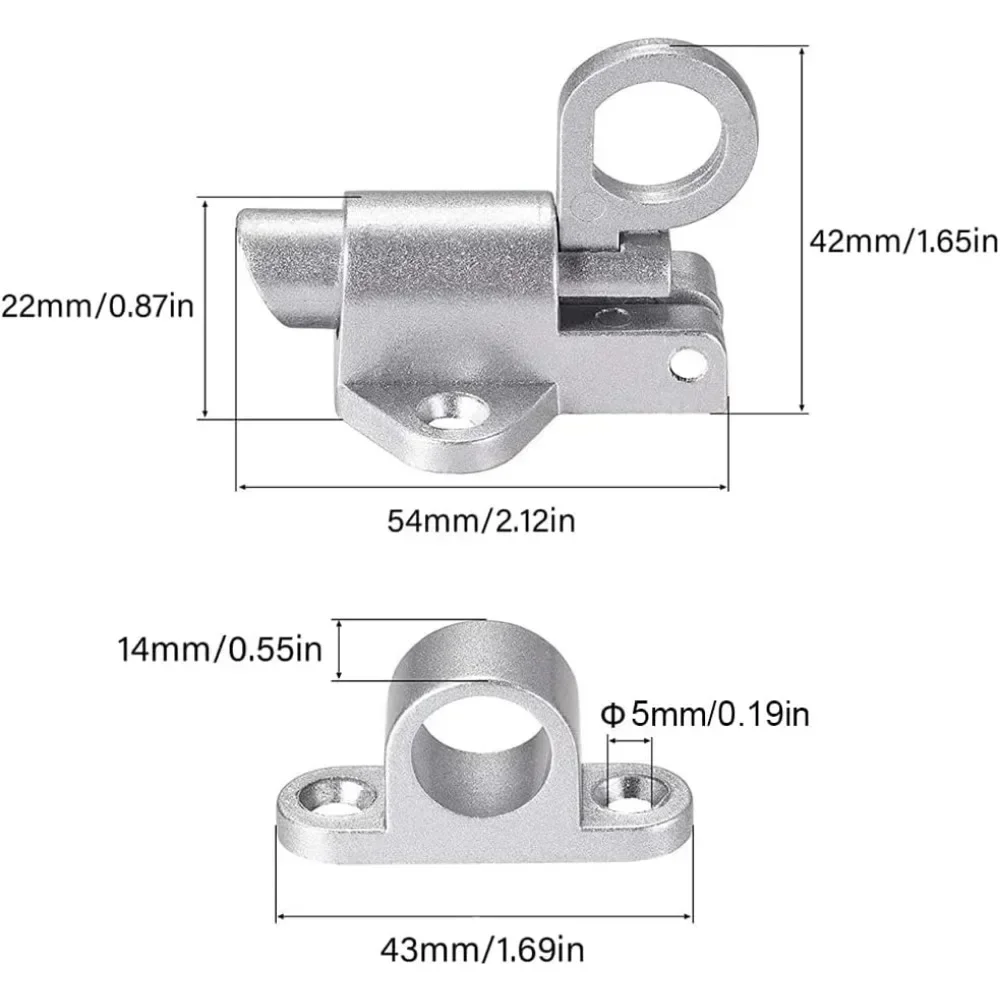Pestillo de resorte con tornillos, cerradura de pestillo de resorte, pestillo de resorte automático, anillo de tracción, perno de puerta para puerta de Windows, 1/2 Uds.
