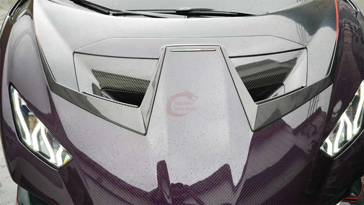 

High-quality V Style Dry Carbon Fiber Hood air Vents Hood Decoration Hood Splitter for Lamborghini STO