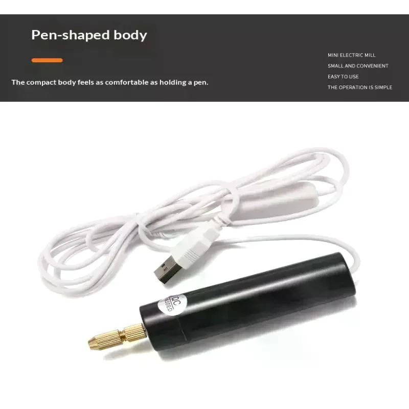 Handheld Mini Electric Drill DIY: USB Epoxy Resin Jewelry Making Wood Craft Engraving Pen Tool