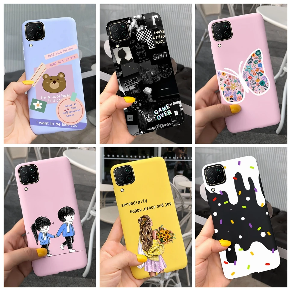 For Huawei P40 Lite E 4G Case Fashion Cute Girls Flowers TPU Silicone Back Cover For Hauwei P40 P 40 Lite E P40Lite E Phone Case