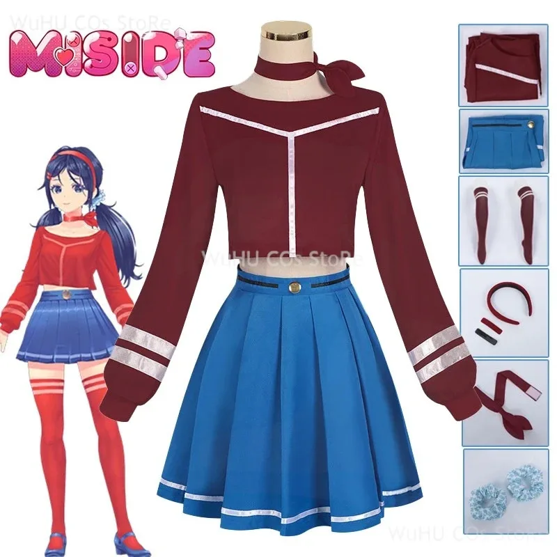 

Парик для ролевых игр, женский костюм MiSide Crazy Game, костюм для косплея на Хэллоуин, жуткий вечерние костюм Миты, одежда для начальной школы, 3, k8't,