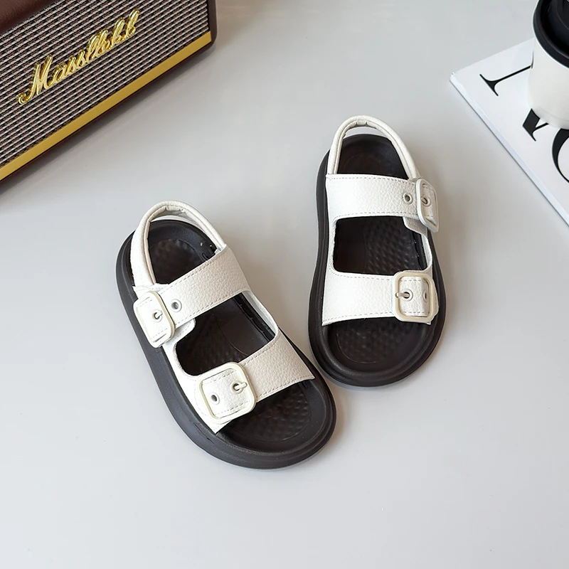 

Kids Sandals for Boys Girls Summer New Non-slip Soft-sole Toddler Beach Shoes Hook&loop Versatile Chic School Shoes Flat Feet