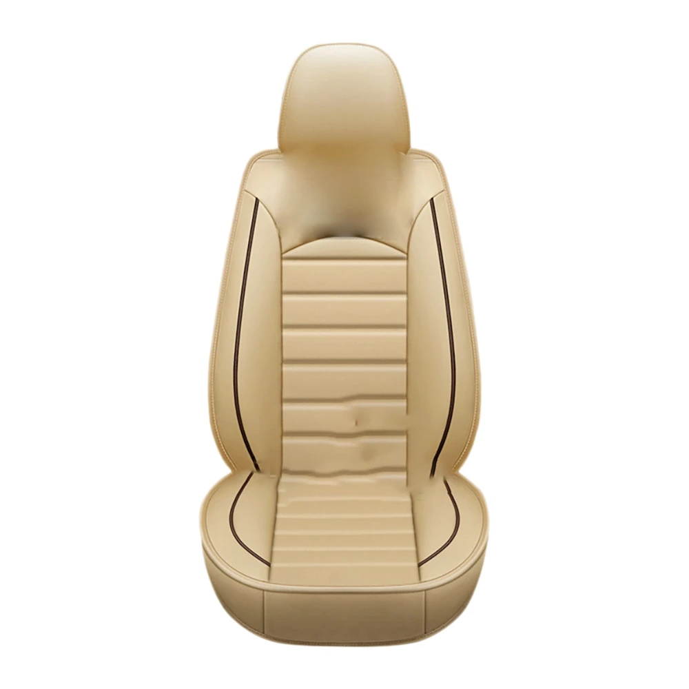 

5D Luxury Universal Full Car Seat Mat Covers PU Leather Protector Breathable Pad Set 1PCS Four Seasons Beige