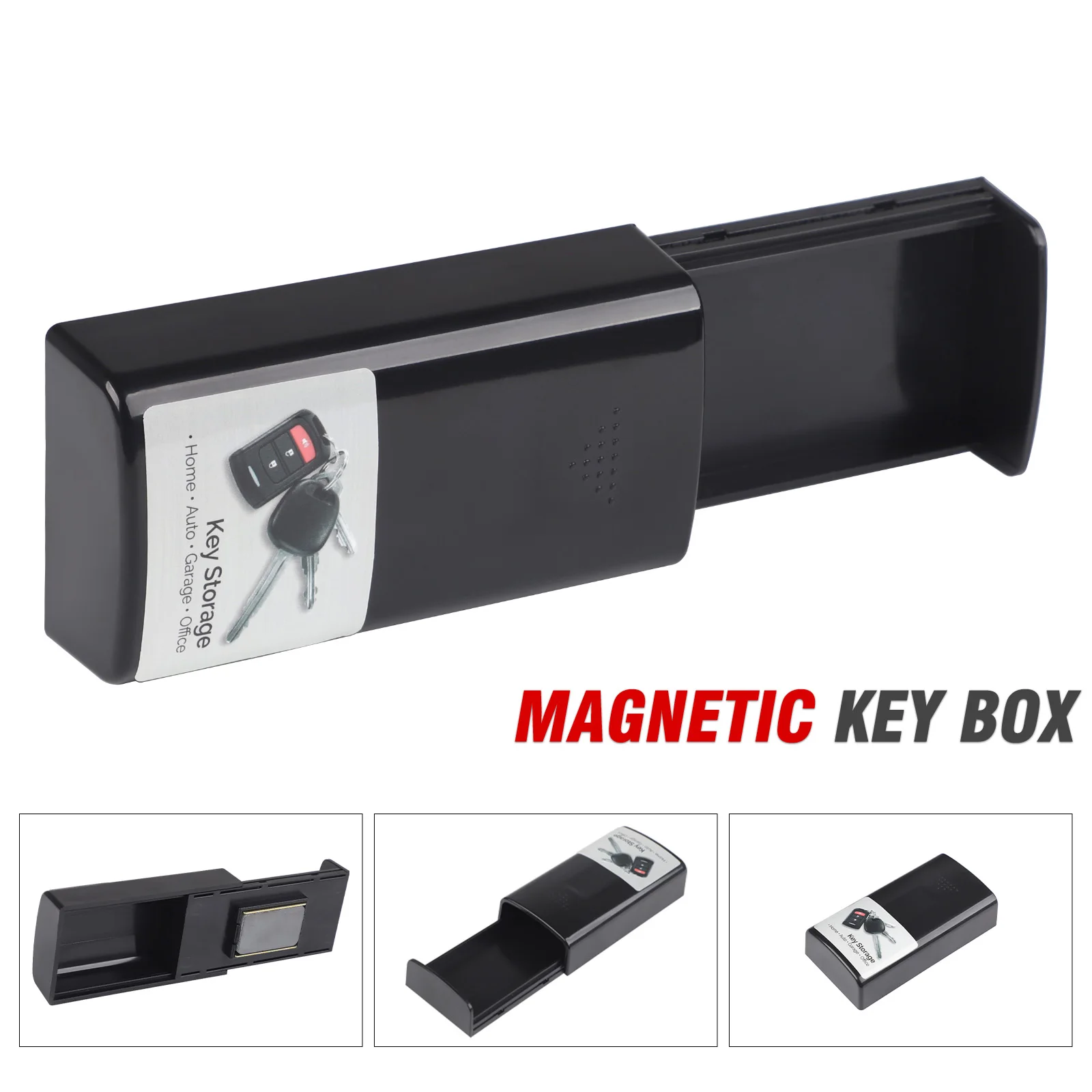 

Magnetic Key Box Waterproof Portable Under Car Hide Key Holder Rustproof Hider Multifunctional Storage Box for Car Office Travel
