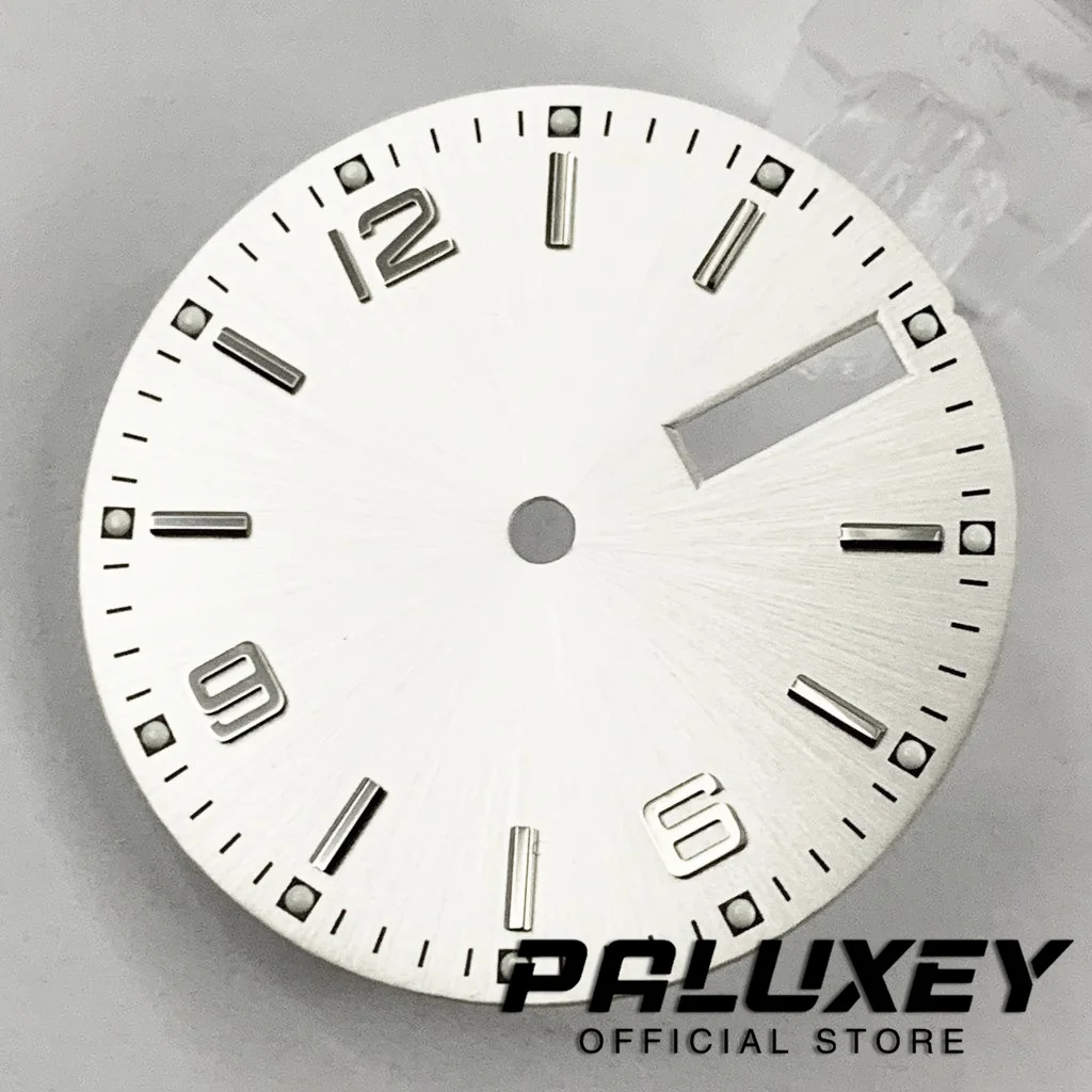 28.5mm NH36 White Blue Watch Dial Green Luminous Watch Faces For NH36 4R36 Movement Replacement Parts
