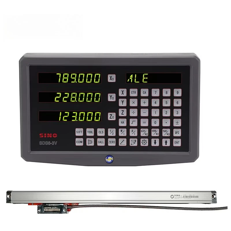SINO SDS6-3V Digital Readout Systems  3 Axis DRO Optical Sensor Linear Scale System With Milling Machine