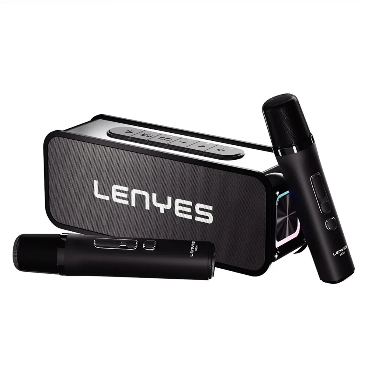 【Trending】 Wireless Bluetooth Speaker Multifunction with 2 Microphone RGB Portable Music Player Karaoke Machine for Home Gift