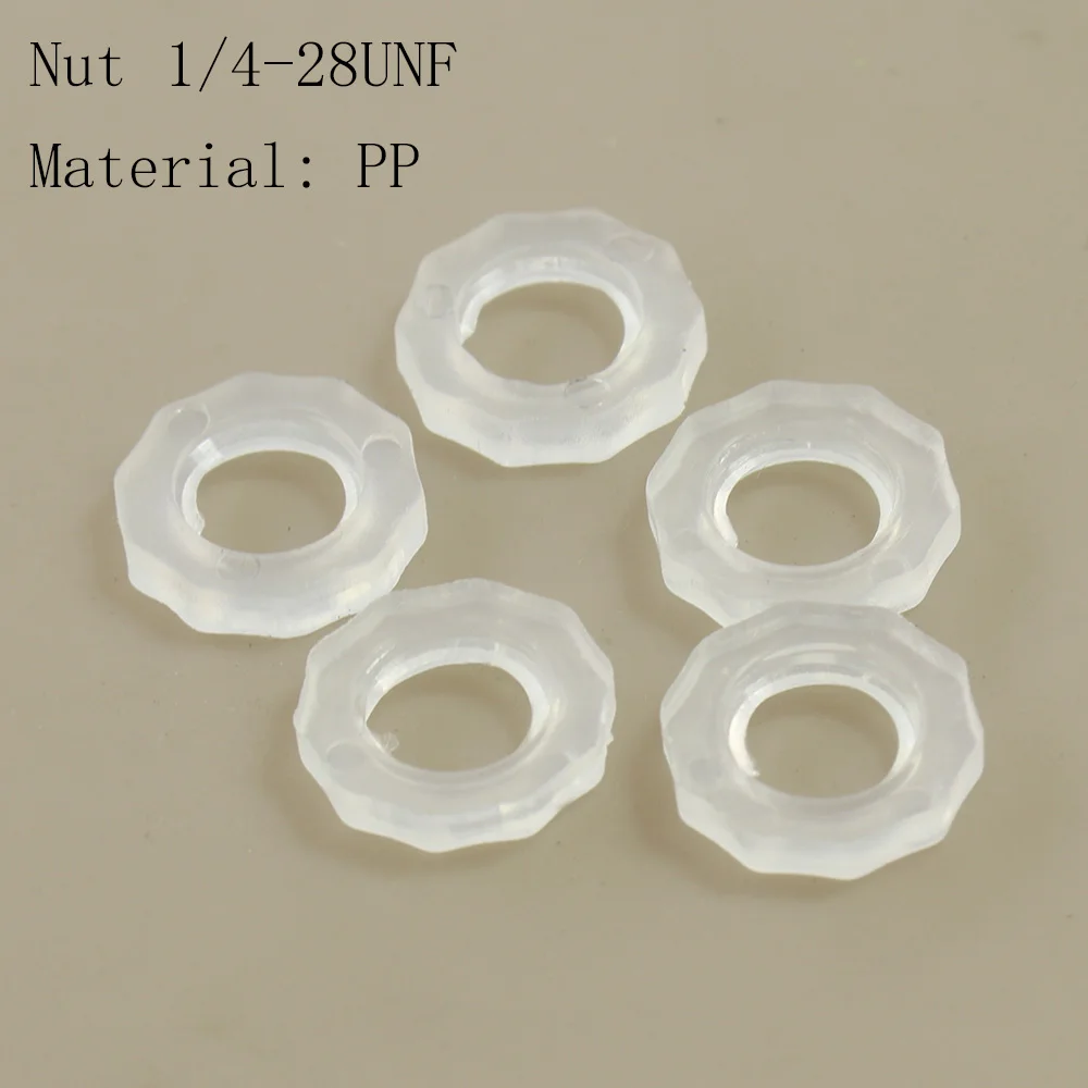 Plastic Lock Nut Through Plate Parts Fixing Screws Inch 1/4-28UNF PP Or PMMA Materials