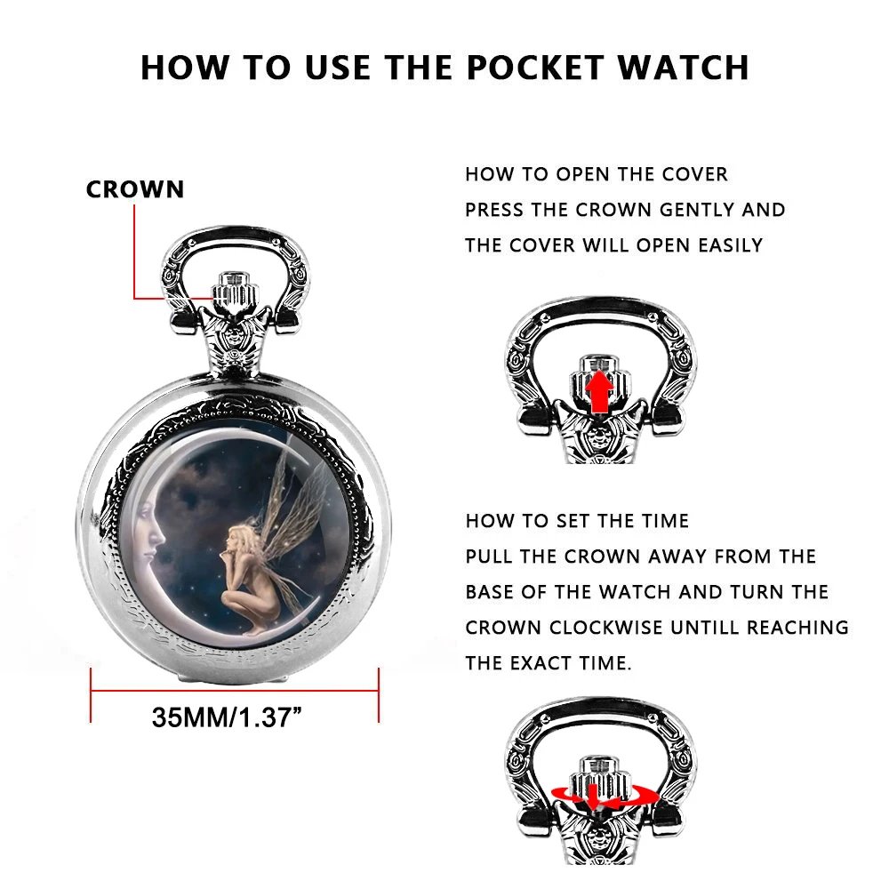 Creative Quartz Pocket Watch Women Men Fashion Glass Dome Necklace Unique Pendant Silver Clock Watch Gift Accessories