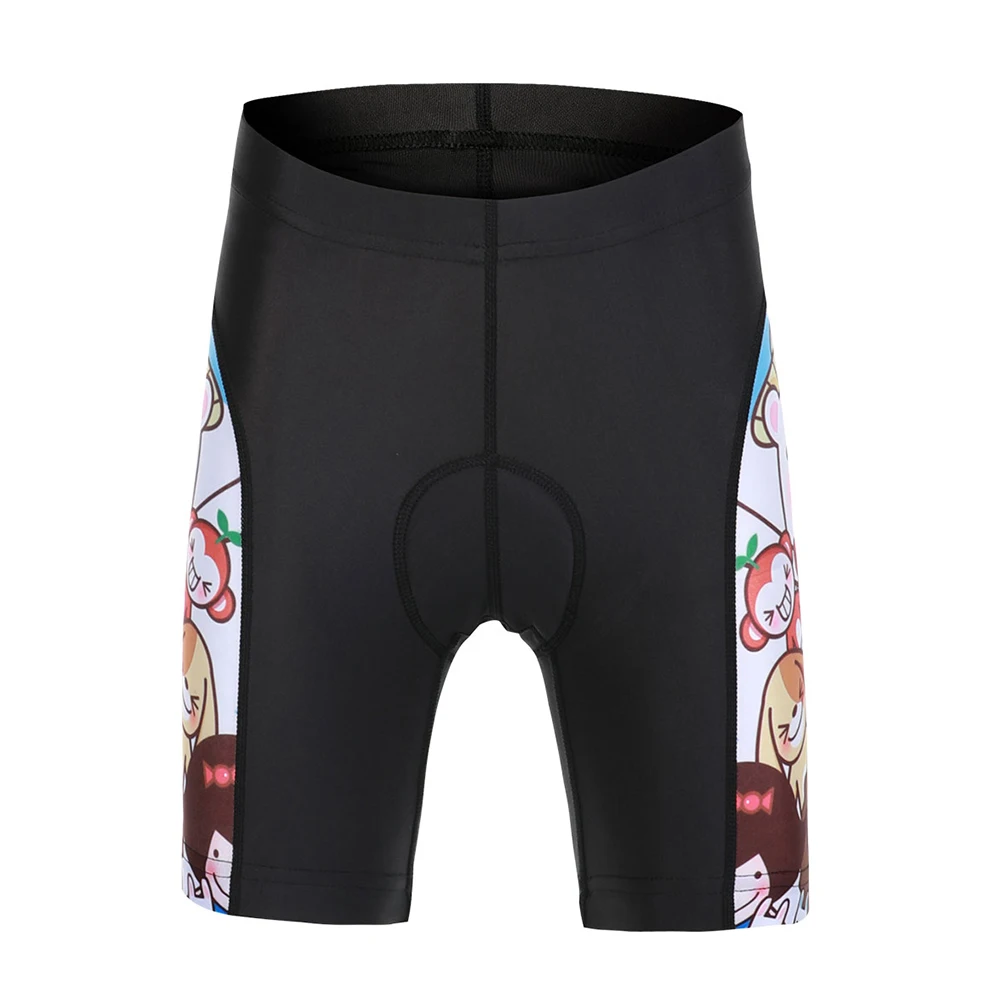 Kids Cycling Shorts with 3D Gel Cushion Square Leg Elastic Waist Bicycle Bottom Breathable Half Pants MTB Road Riding Bike Wear