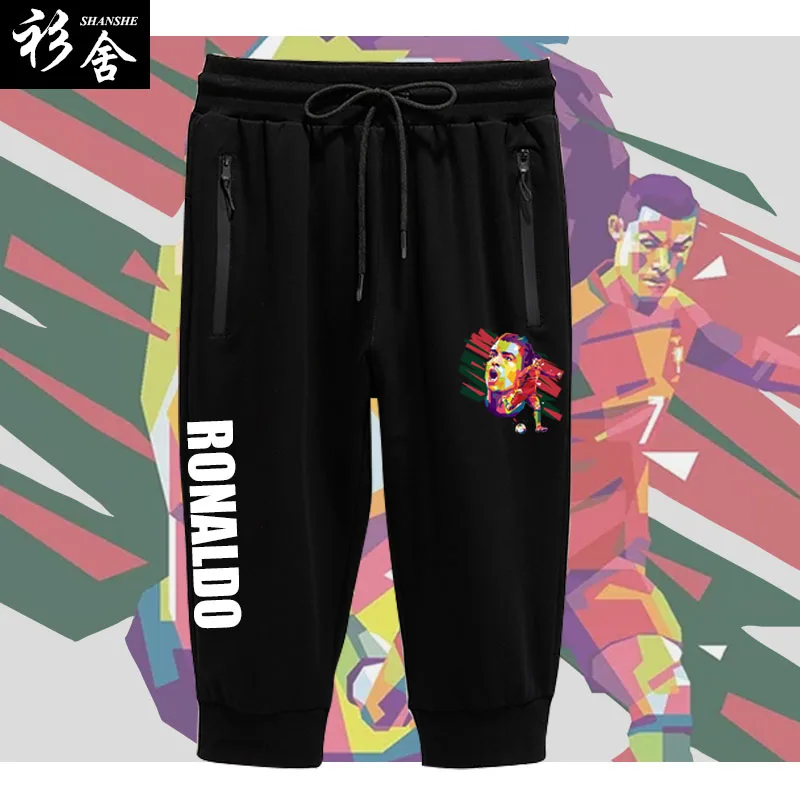 

Mi Cristiano Salah Fooall Stars Fans Clothing 7/8 Length Sports orts Casual Cotton Men Women Summer Lightweight Leisur...