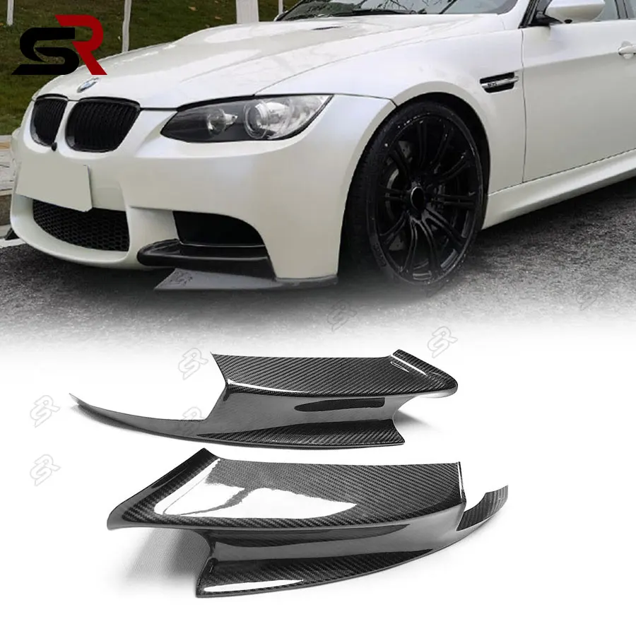 For BMW 3 Series E90 E92 E93 M3 07-12 Carbon Fiber Front Bumper Spoiler Splitter Chin Guard Corner Fascia Auto Parts