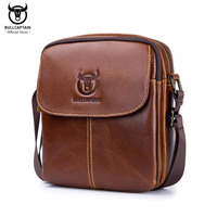 BULLCAPTAIN Leather Men's Messenger Bag Business Shoulder Bags Suitable For 7.9 Inch Ipad Mini High Quality Male Crossbody Bages