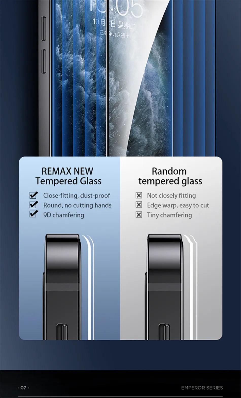 Remax HD Tempered Glass Screen Protector For iPhone 18Pro 18ProMax For iPhone 17 17Pro 17ProMax For iPhone 16/15/14/13 Series
