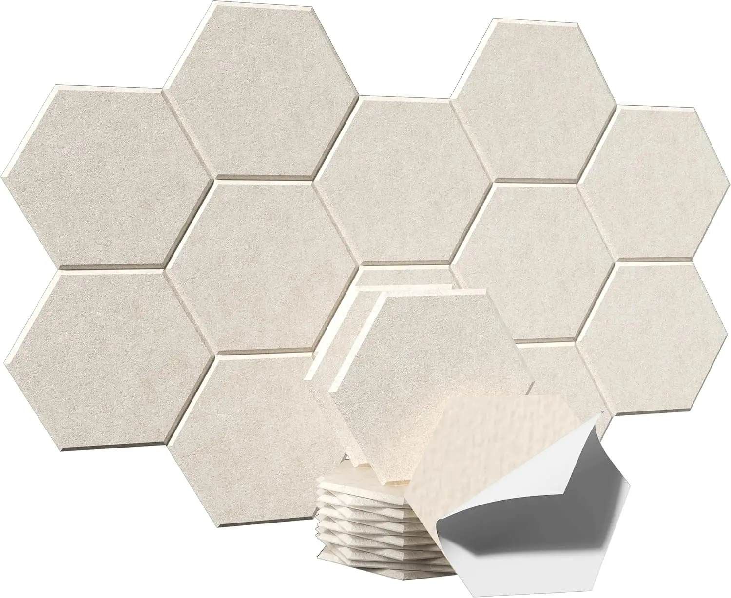 12PCS Hexagonal Acoustic Panels Sound Proof High Density Absorb Noise Eliminate Echoes Room Decor for Interior Home Office Bedroom Studio Film Walls Drum Soundproof Felt Cork Tiles Board Decorative Self-adhesive Pared Feltboard Corkboard