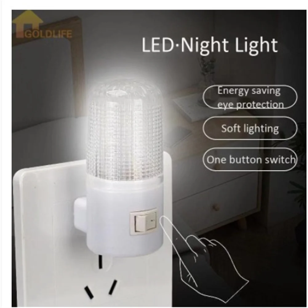 Wall Mounted Led Night Light Energy-saving Low Consumption Plug Lighting Bulb For Bedroom Living Room Soft Home Lighting