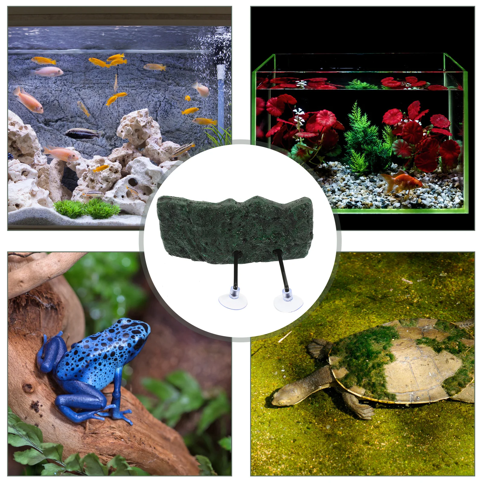 

1Set Reptile Basking Platform Turtle Resting Platform Suction Cup Design Turtle Tank Decor Aquarium Landscaping Decor