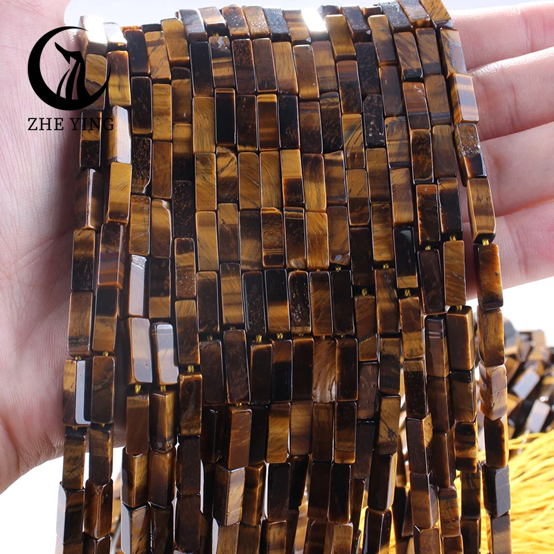 

New 4x13mm Rectangle Stone Beads Natural Yellow Tiger Eye Loose Spacer Bead for Jewelry Making DIY Bracelet Necklace Accessories