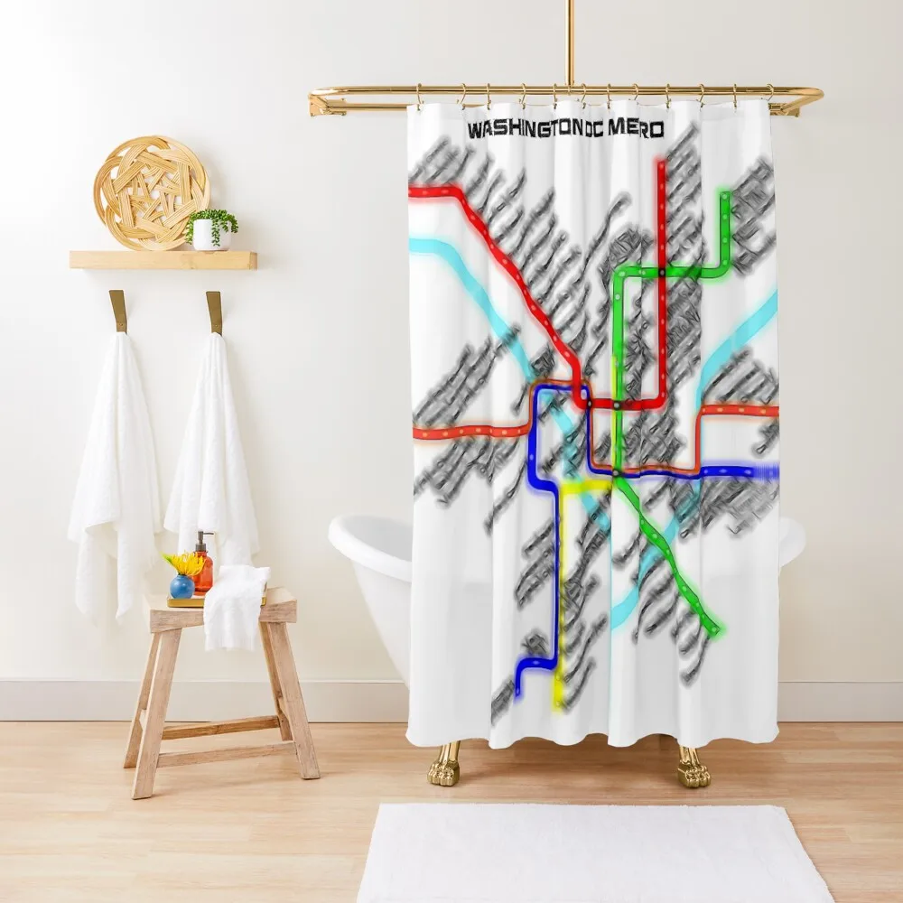 

Washington DC Metro Map Shower Curtain Shower Curtain Sets For Bathroom Window Curtain Bathroom Curtains