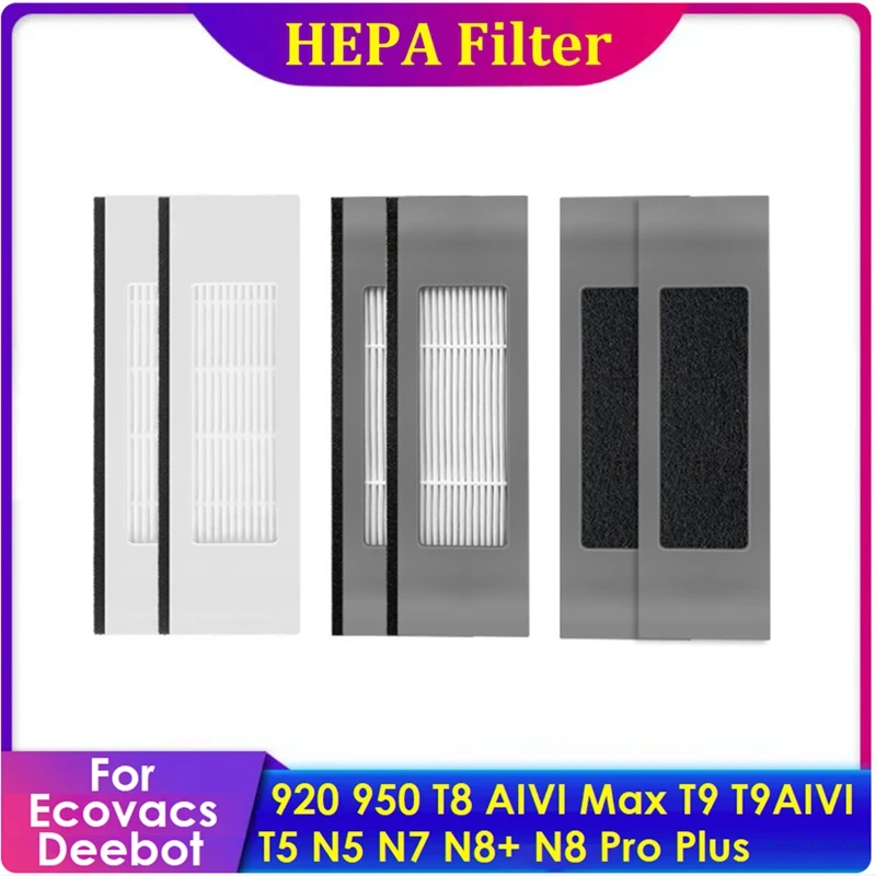 HEPA Filters For Ecovacs Deebot Ozmo 920 950 T8 AIVI Max T9 T9AIVI T5 N5 N7 N8+ N8 Pro Plus Robot Vacuum Cleaner