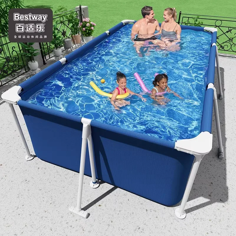Extra Large Metal Frame Swimming Pool Above Ground for Adults Kids Family Outdoor Backyard Durable for Home Garden Daily Use