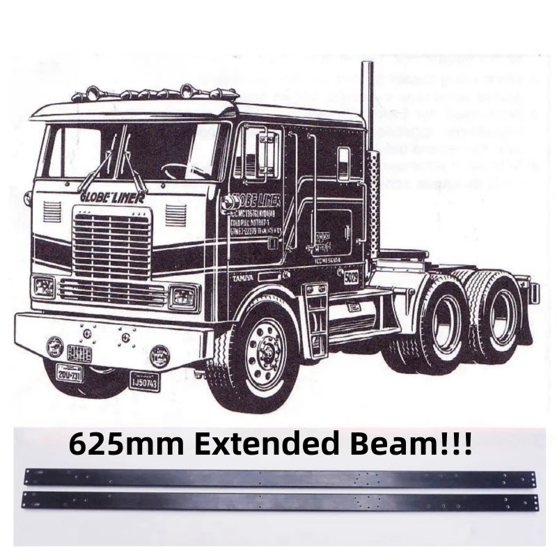

625mm Extended Beam for Tamiya 1/14 RC Truck Globe Liner 56304 1/14 RC Tractor Trailer Degree DIY Parts