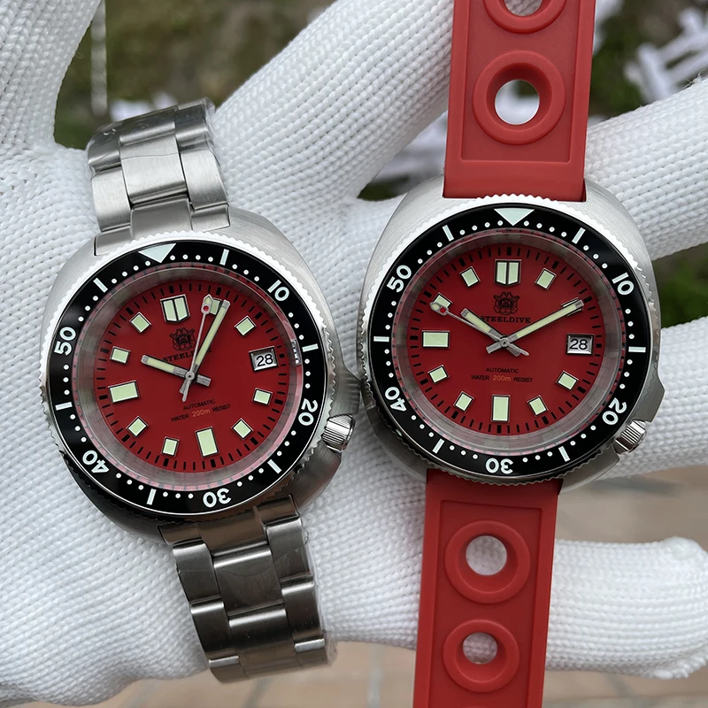 STEELDIVE Men Diver Watch Turtle Automatic Mechanical Wristwatch 20Bar Waterproof  C3 Luminous Sapphire NH35 Ceramic Bezel