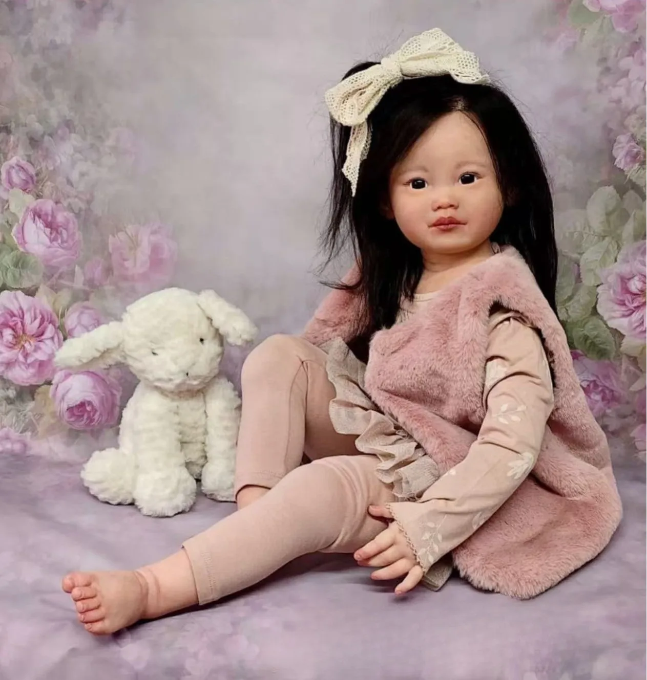 30inch Reborn Baby Doll Kits Rooted Hair Realistic Girl Toddler Unassembled Kits
