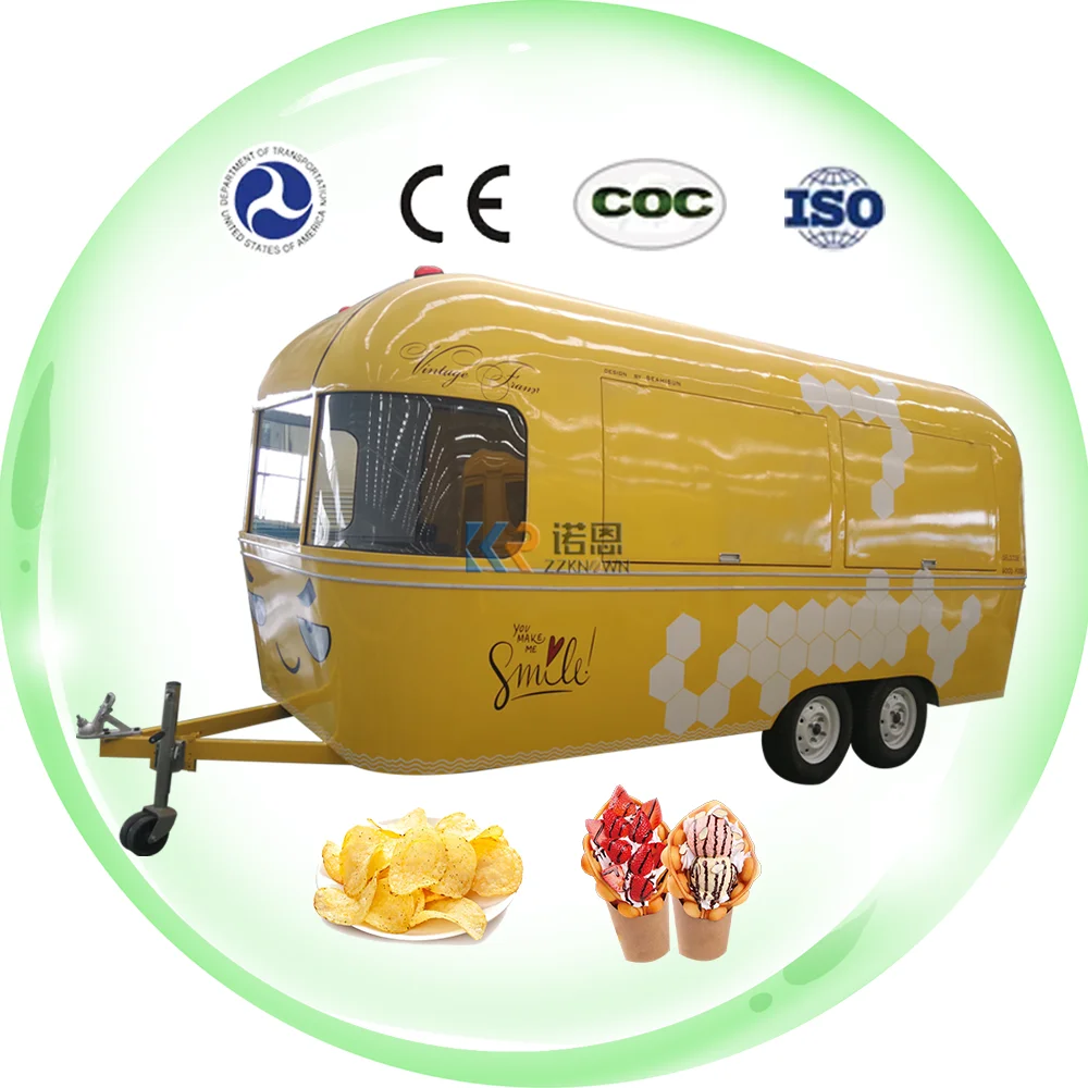 2023 Custom Commercial Catering Airstream Mobile Kitchen BBQ Food Trailer Mobile Fast Food Truck With Full Kitchen For Sale