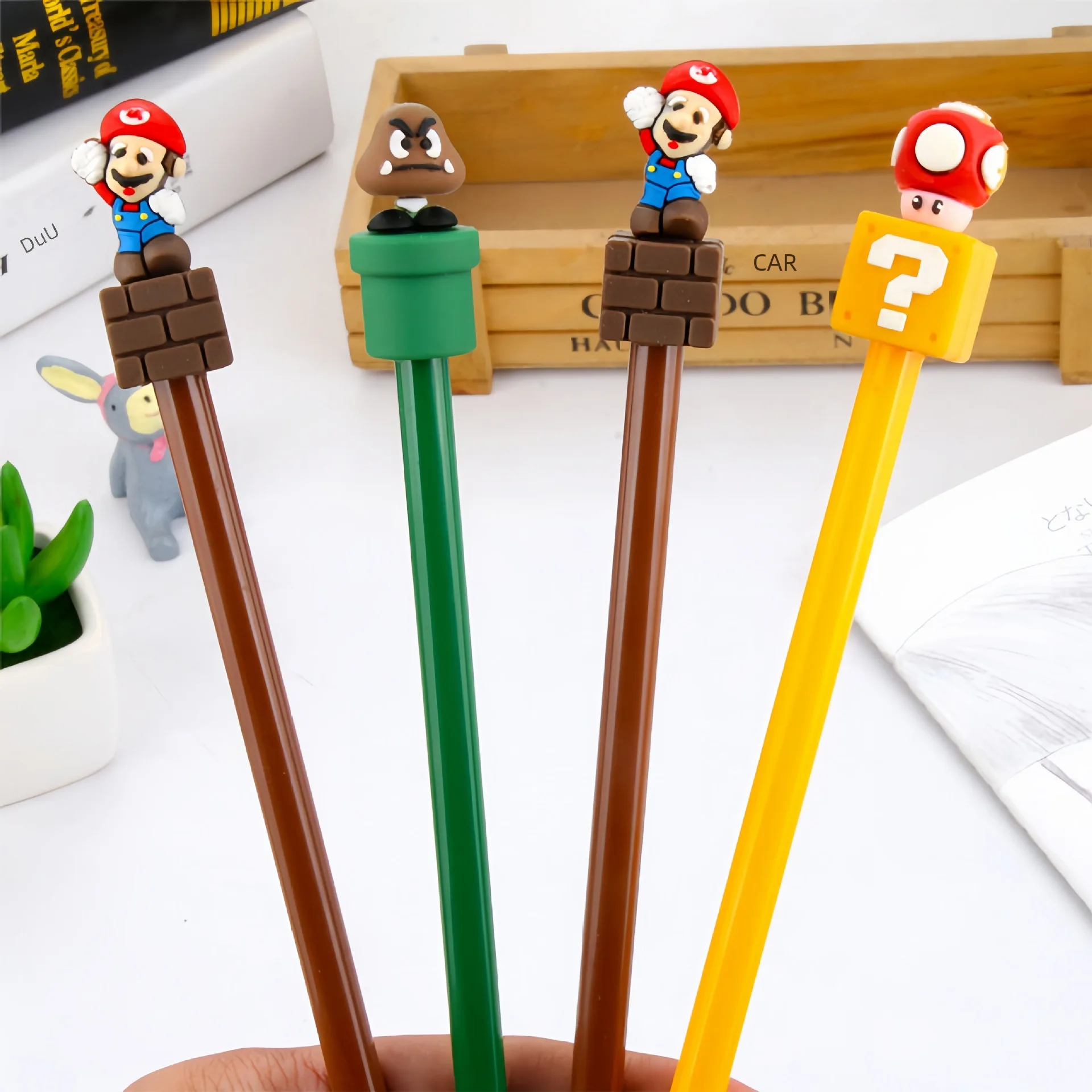 Cartoon high color value gel pen creative stationery black ink pen sign pen student supplies prize game figure 1 Glass pen