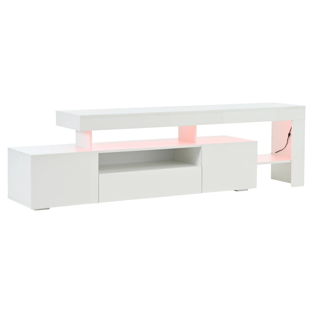 192 * 37 * 53 cm moderner Wohnzimmer-TV-Schrank mit 3 Schränken, TV-Ständer mit LED, Hochglanz-Lowboard, Kommode für 85-Zoll-Fernseher – Detail 21