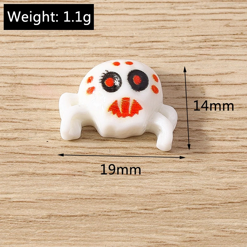 Tusember 10 Stück Halloween-Anhänger aus Harz, flache Rückseite, Kawaii-Motiv: Mond, Spinne, Fledermaus, Kürbis, Geist für DIY-Nagelkunst, Haarspangen, Broschen-Dekoration – Detail 15
