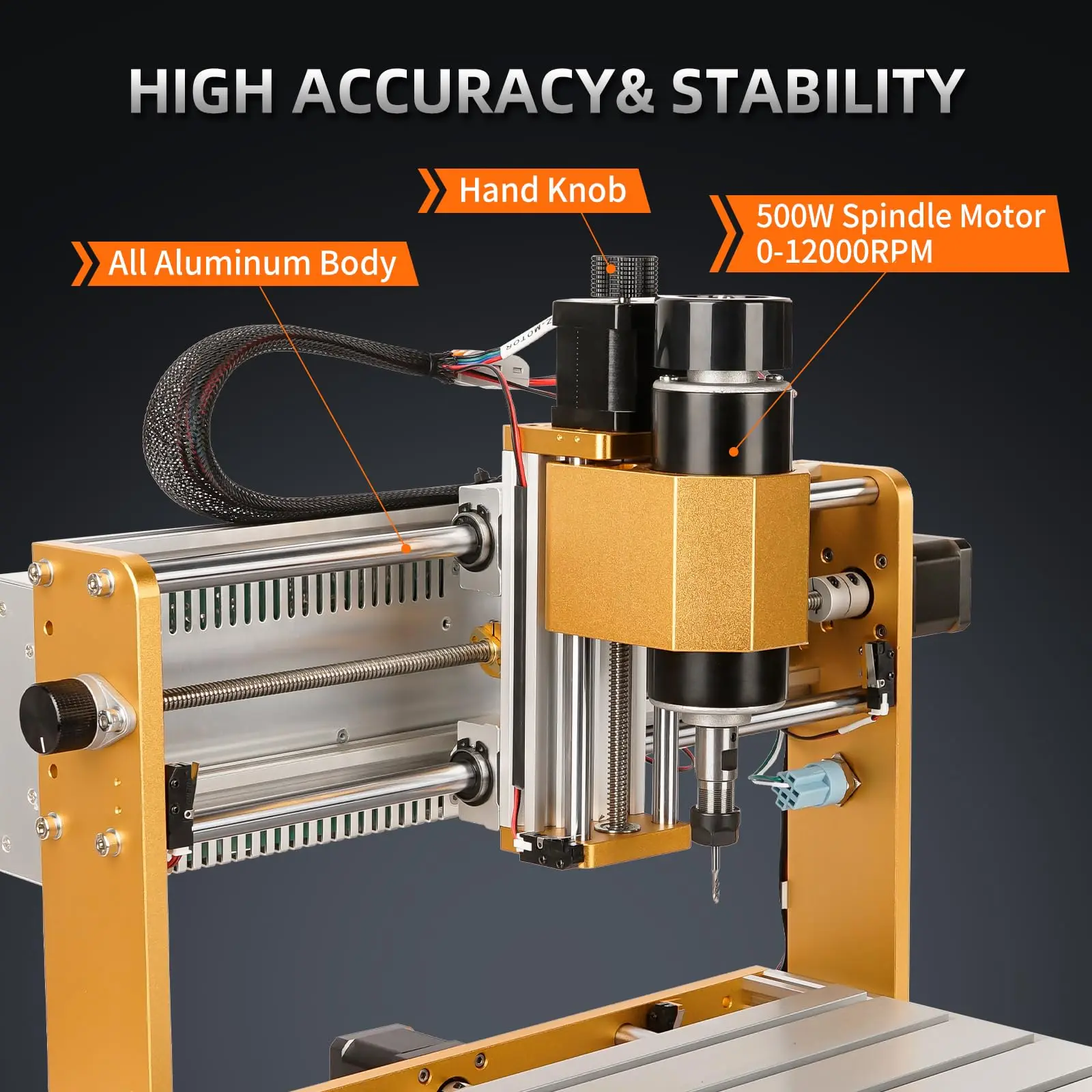 Frezarka CNC 3018Pro Max 500W, GRBL Offline ControlWszystka frezarka CNC z aluminiową ramą do cięcia drewna i metalu