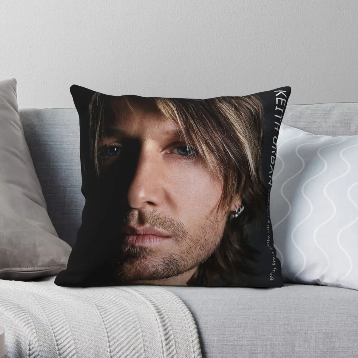 Keith Urban Love Pain The Whole Crazy Thing Square Pillowcase Polyester Linen Velvet Printed Zip Decorative Home Cushion Cover