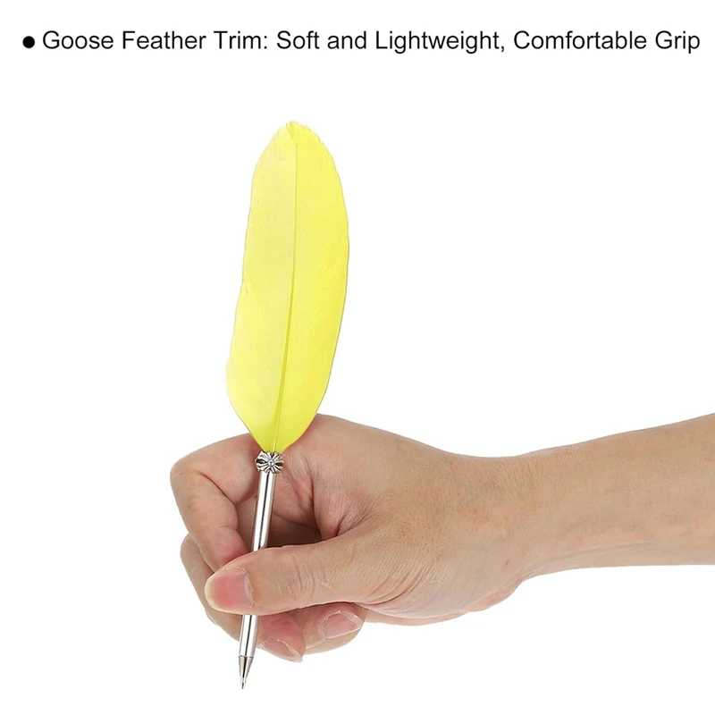 잉크 빈티지 퀼펜 깃털 볼펜, 캘리그라피 글쓰기용 세련된 도금 딥 펜, 21cm, 8 인치, 2 개