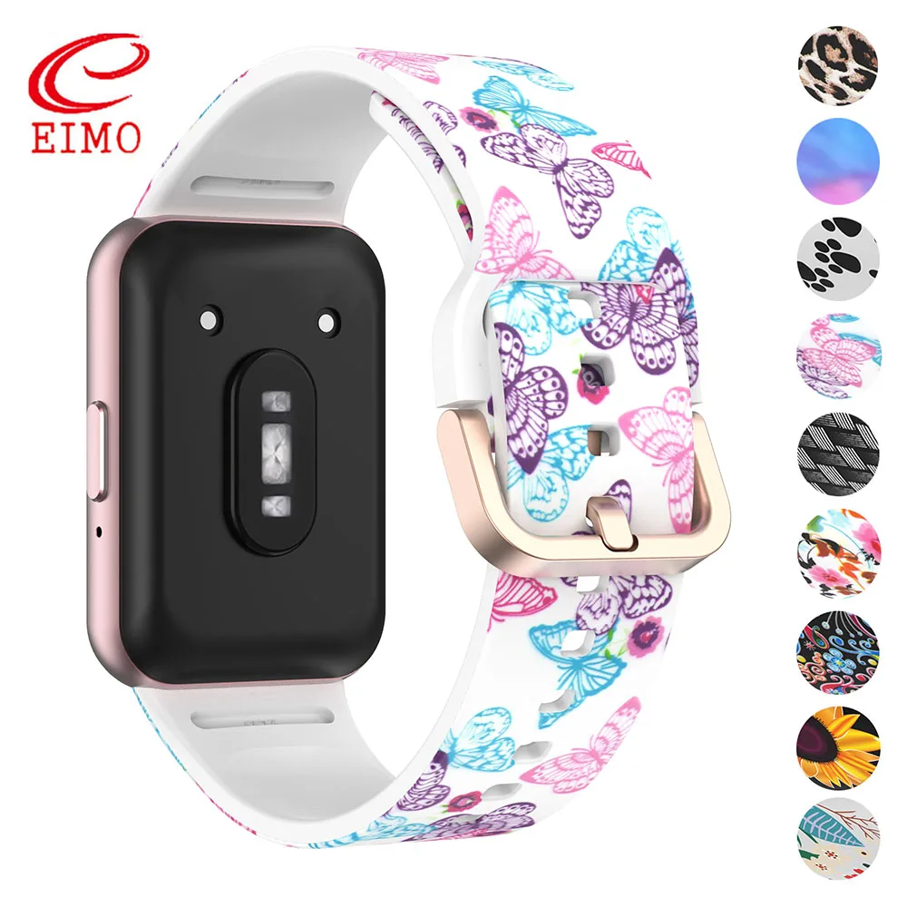 Printed Silicone Band for Samsung Galaxy Fit 3 Strap Sport accessories Rubber belt Bracelet Correa for Samsung Galaxy Fit3 Bands