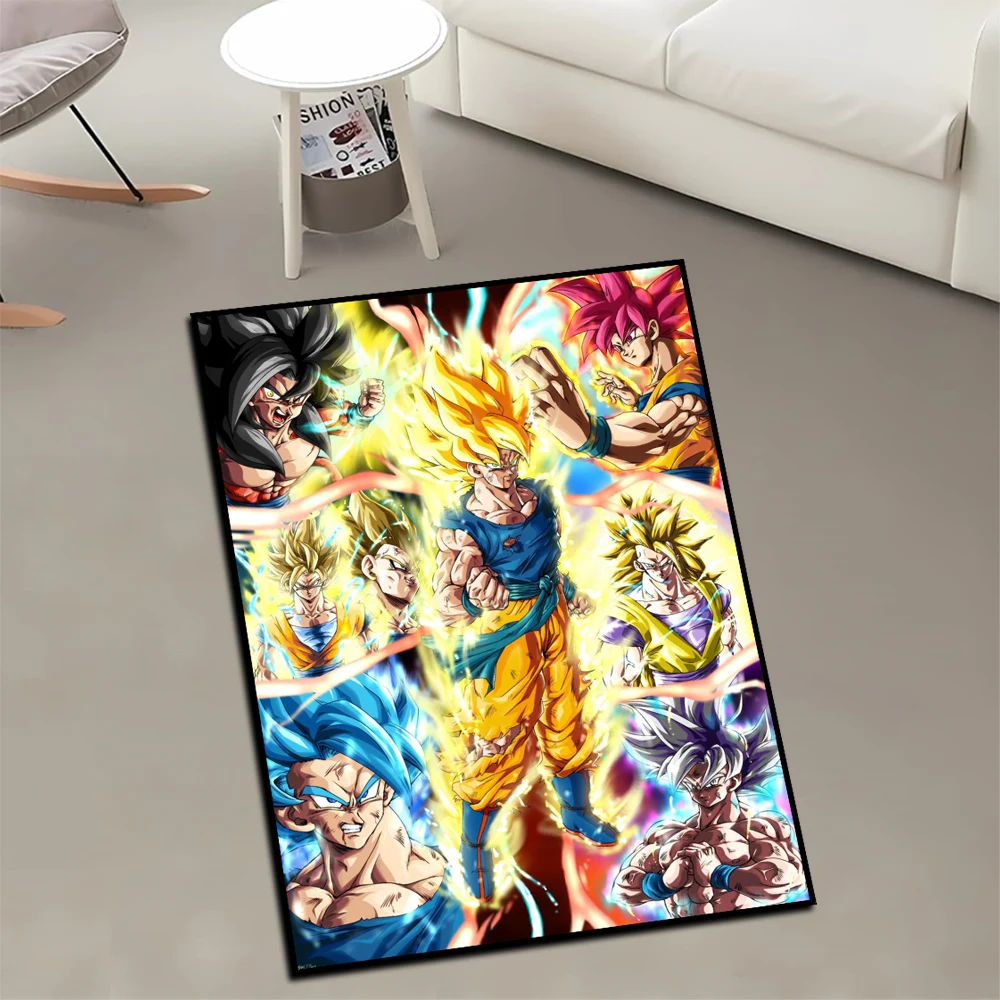 Area Rugs Anime Dragon Ball super Saiyan God All forms of Goku Super Cool Customize Rug Handmade Printed Carpet for Room Decor