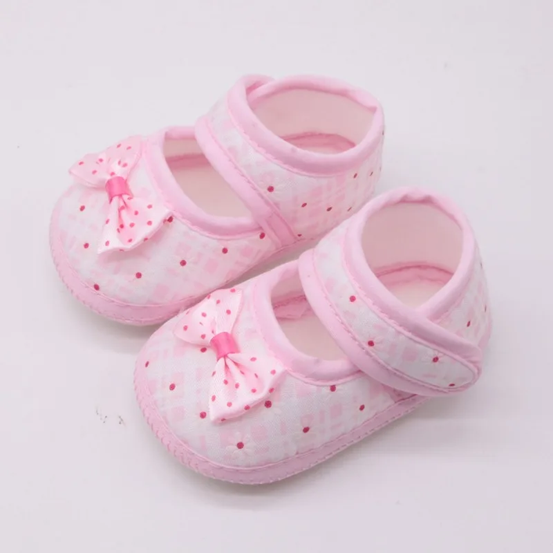 

Spring Autumn Baby Walking Shoes Newborn Cute Bowknot Princess Crib Shoes Soft Soled Toddler Baby First Walkers 0-18Months