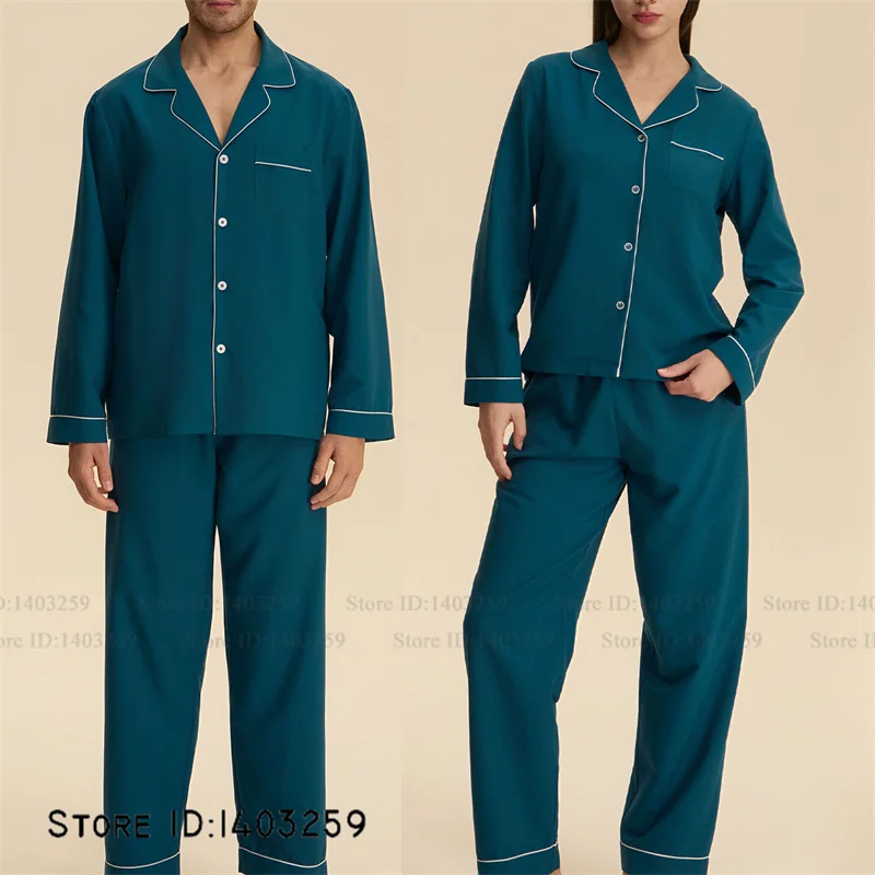 ربيع الخريف جديد زوجين ملابس خاصة منامة مجموعة حريري الساتان كم طويل بنطلون بيجامات دعوى موضة ملابس منزلية غير رسمية المتسكعون #5