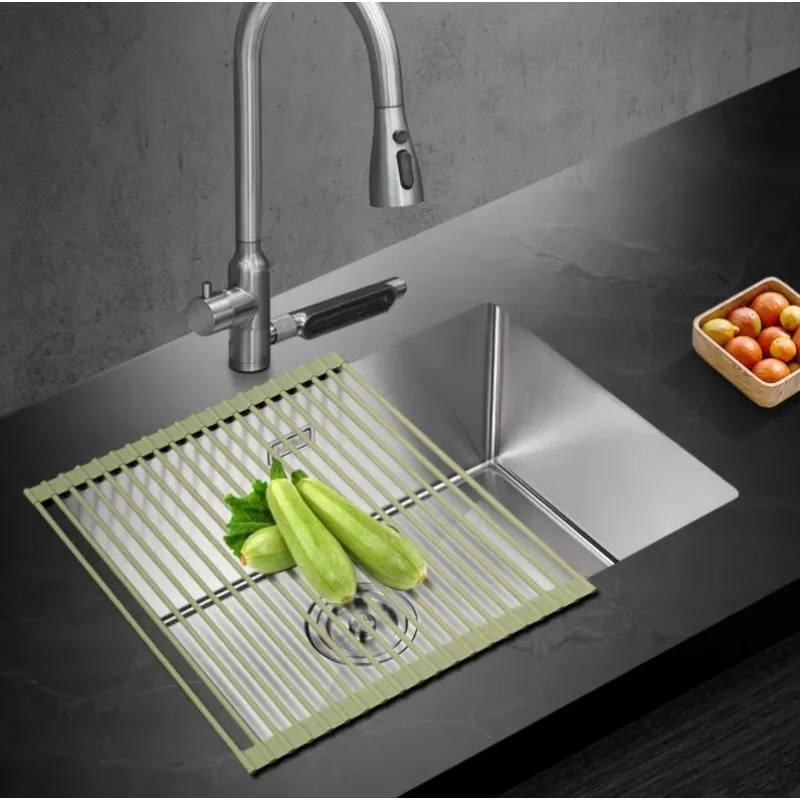 

304 Stainless Steel Sink Household Kitchen Basin Thickened Large Single Trough Multi-function Dishwashing Trough